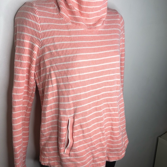 Tommy Hilfiger striped cowl neck orange sweater - Picture 2 of 4